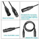 5Pcs 3 Pin XLR Male to Female Cable for Speaker Microphone Amplifier 0.6m