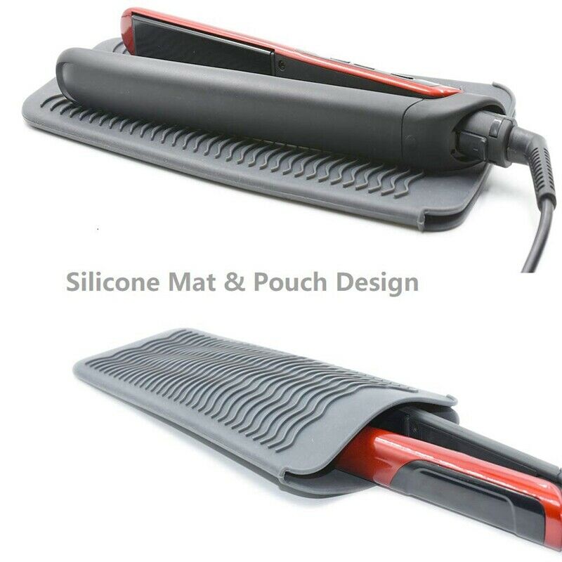 Gray Resistant Silicone Mat Pouch for Flat Iron, Curling Iron,Hot Hair Tool F4R3