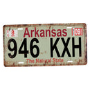 2Pc Retro Bar Garage Wall Decor License Plate Metal Sign JGE 616 E & 946 KXH