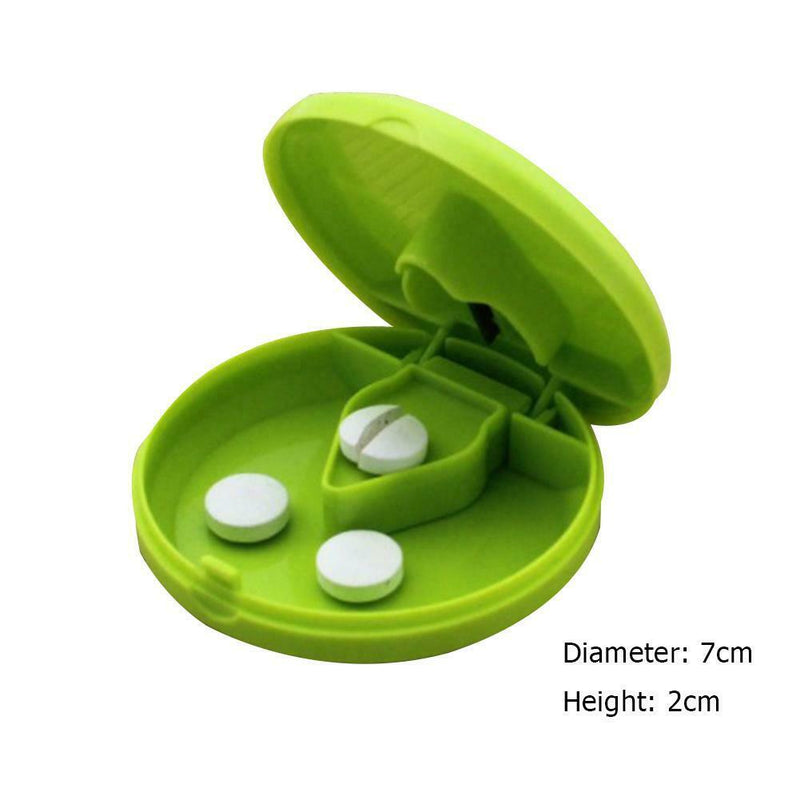 Round Cutter Crusher Powder Tablet Medicine Tablets Cut Splitter (Green)