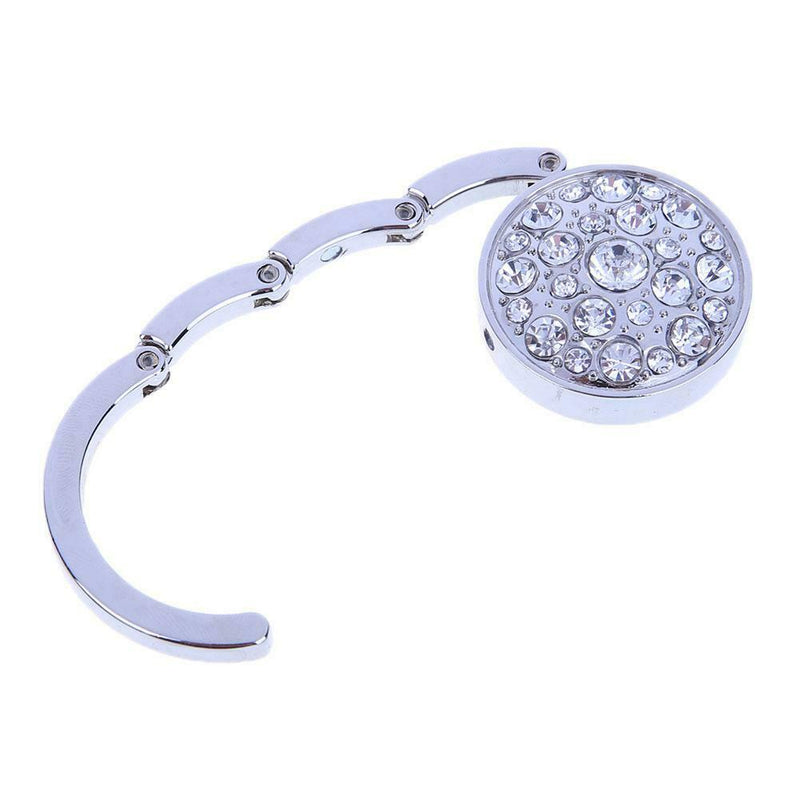 Portable Alloy Rhinestone Foldable Purse Bag Hanger Handbag Hook Table