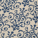 Retro Blue and White Table Cloth with Lace Cotton & Linen Print Chinese Sty
