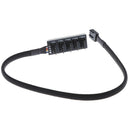 12V Sleeved 4 Way PWM Splitter Hub for Desktop Computer Fans 4-Pin & 3-Pin