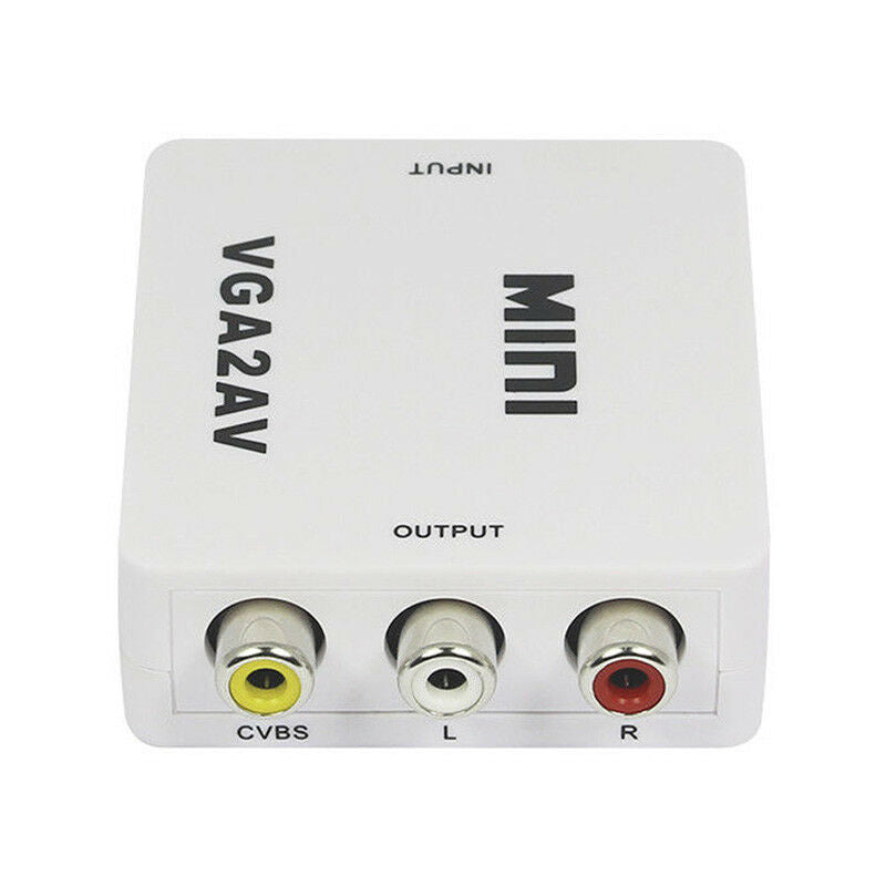 1080P Mini Digital VGA to RCA AV TV CVBS Converter with audio for PC laptop â„–[