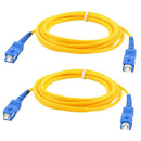 2 Pcs Simplex Single Mode SC to SC Male Fiber Optic Patch Yellow 2M