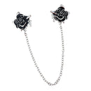 Alloy Rose Sweater Collar Clip Cardigan Clasp Duck Mouth Clip with Chain