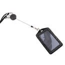 Portable Black Rhinestone Lanyard w/ Retractable Reel Card ID Badge Holder