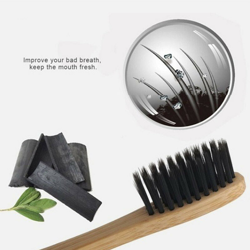 5x Oral Care Durable Toothbrush Bamboo Natural Environmental Soft Teeth Br FT