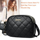 Fashion Women Leather Crossbody Bag Three Layers Shoulder Messenger Handbag