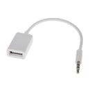 3.5mm Male AUX Audio Plug to USB Female Converter Cable Cord Car MP3