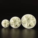 3 Pcs Cake Xmas Snowflake shape Plunger Fondant Decor Sugarcraft Mold CutterR3C
