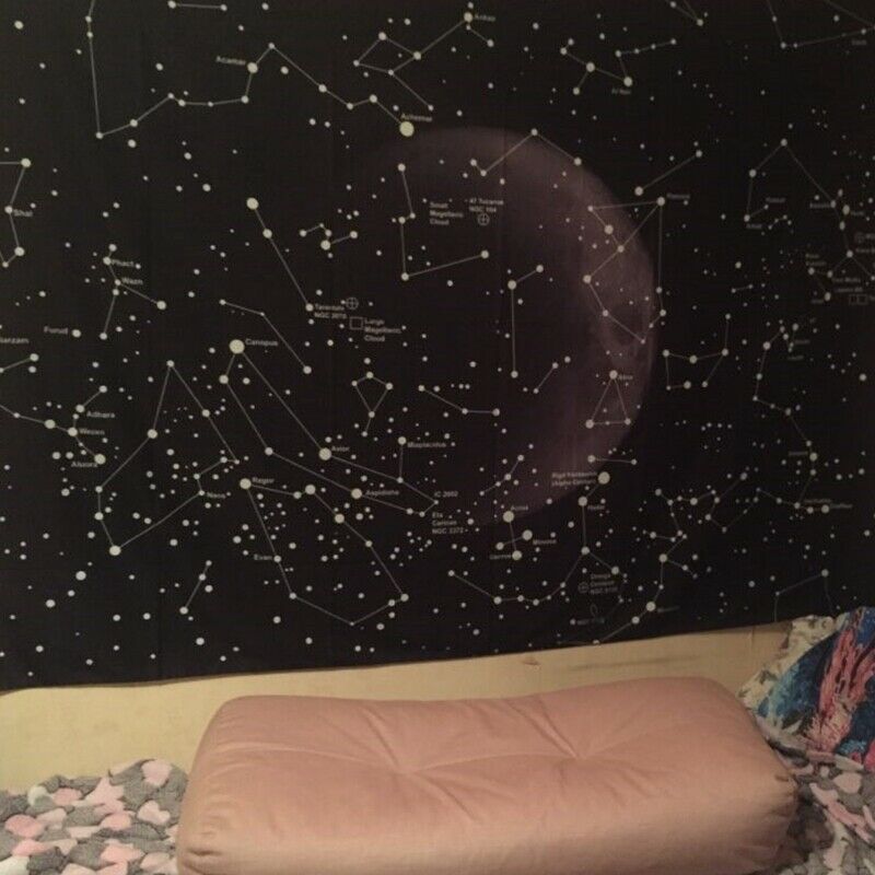 Galaxy Space Pattern Tapestry Wall Hanging Lightweight Polyester Fabric Wal J8W5