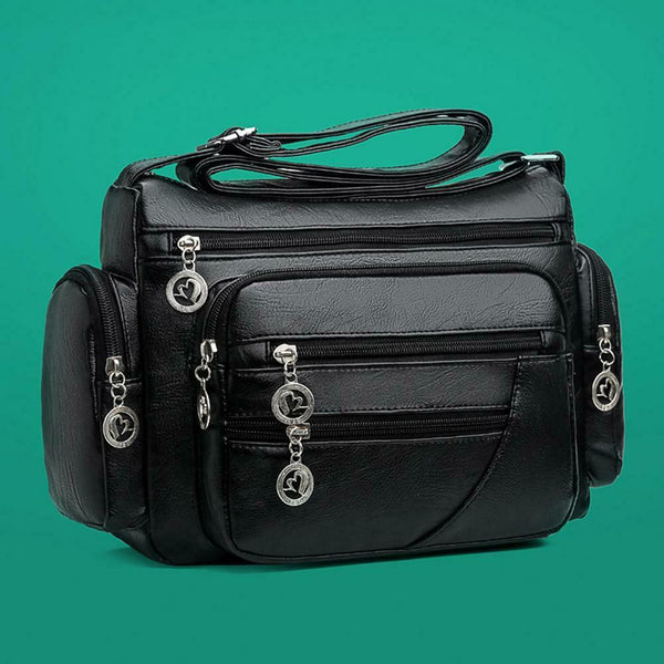 Fashion Women Shoulder Sling Bags PU Leather Multi-pocket Messenger Handbag