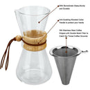 Pour over Coffee Maker, 20 Oz Borosilicate Glass Carafe and Reusable Stainl
