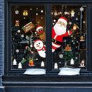 Cartoon Christmas Stickers Window Showcase Santa Clause Snowman Shop Bar D NT3C