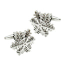 1 Pair Snowflake Cufflinks Brass Snow Wedding Xmas Fancy Gift Cuff Links