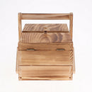 Wooden Cantilever Sewing Box Organizer, Needles, Thread, Scissors, Craft Storage