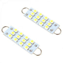 2x Super White 44MM Festoon 12-SMD Rigid Loop LED Cargo Dome light Bulb 561 564