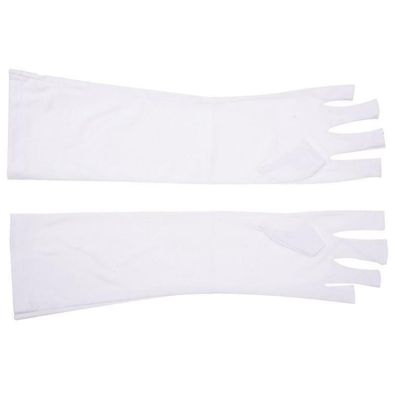 Pair Nail Art UV Gel Anti-ultraviolet Protection Open-toed Glove Beauty Cos R6Q9