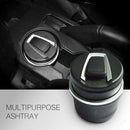 1pc Car Ashtray Ash Blue LED Light Smokeless Stand Cylinder for Car Cup Holder