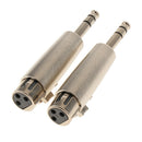 2Pcs XLR Cable Adapter 3 Pin, 6.35mm Audio Male Plug to XLR Female Adaptors