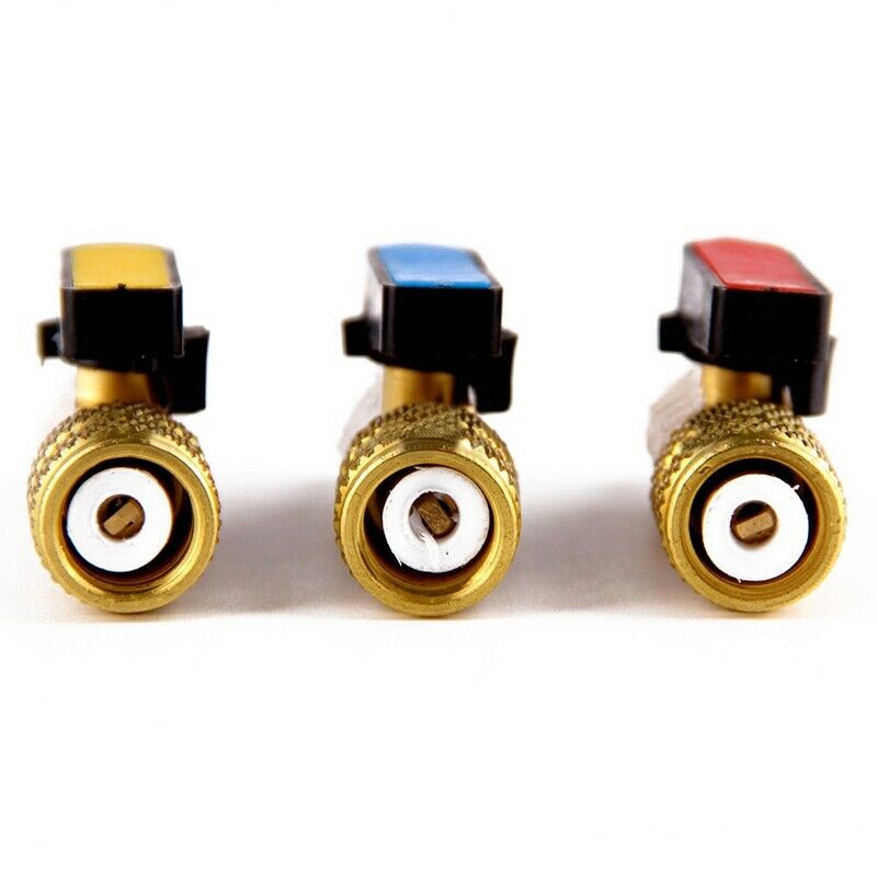3Pcs/Lot Hvac Tools Gauges New 3 Color R410A Valves Refrigerant Adapter Ac  E4R1