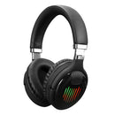 TM-061 Bluetooth Headphones w/ Mic LED Light FM Radio TF Card Slot (Black) A