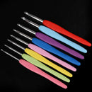 8Crochet Hook Set Knitting Needle2.5-6mm  Colored soft handle aluminum crochetOZ