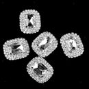 5pcs Clear Crystal Rhinestone Oval Buttons Flatback Embellishment DIY Craft