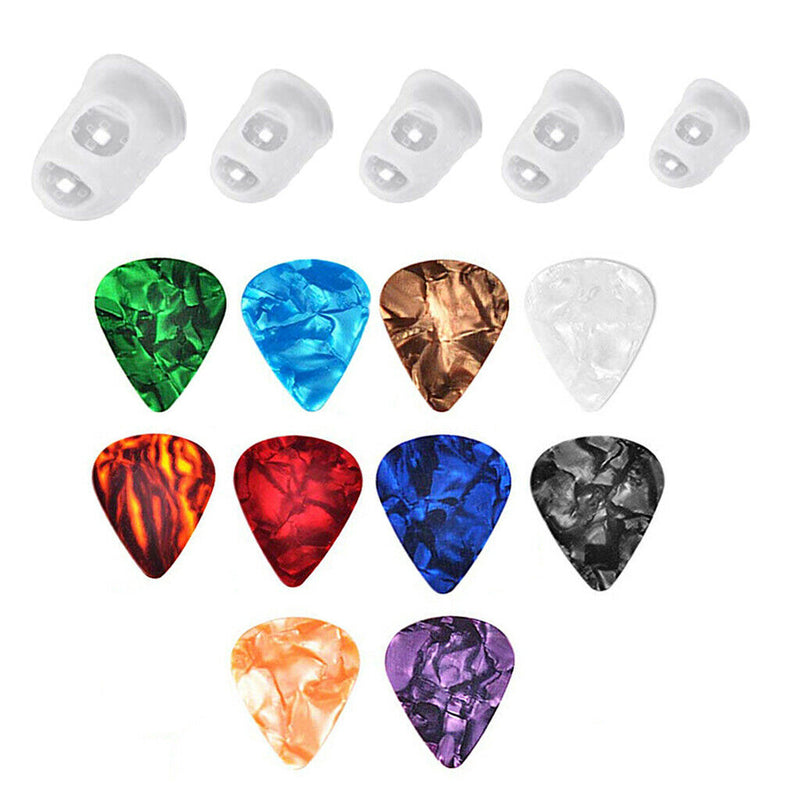 Celluloid Guitar Picks 10 Pack Guitar Plectrum 0.46mm Thin in Metal Case with 5