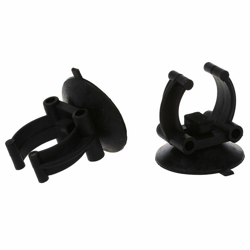 Aquarium Fish Tank Suction Cup Glass Cover Plastic Clips Black 10 Pcs H6G4