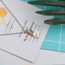 Best Friends Necklace A Pair Enamel Puzzle Rainbow Cloud Pendant Necklace F H4C5