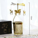 2x Rotating Candle Holder Tealight Candlestick Elf Unicorn New Year Night Light