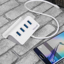 Vktech Type C 4-Port Portable Hub with 2-Foot USB 3.0 Cable (Glossy White) A