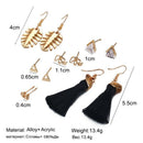 Fashion Bohemian 6 Pairs Of Creative Combination Earrings For Women Tassel