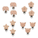 3 Pack Baby Pacifier Chain Clip Pacifier Clip Wooden Clips 42x48mm kitty