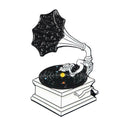 Universe Phonograph Brooch Enamel Badges Jacket Shirt Lapel Jewelry Gift