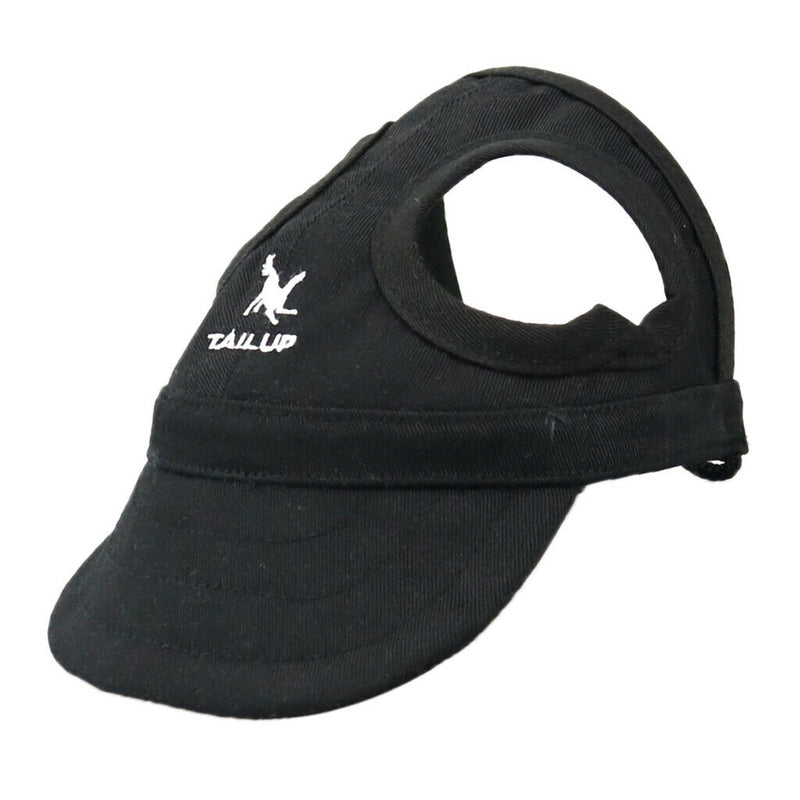Baseball Hat Sun-shading Bucket Cap with Ear Holes For Dog Pet Cats Black XL
