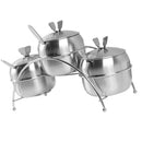 3pcs Food Storage Condiment Pots Canister for Sugar Bowl Serving Tea Coffee