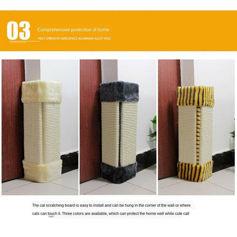 Cat Board Pet Wall Coner Scratcher Hanging Cat Toys Mat 48x25x2.5cm Gray
