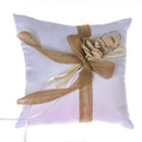 Cotton Linen Bowknot Ring Bearer Pillow Cushion Wedding Ceremony Party RMY