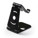 Double-Folded ABS Multi-Angle Mobile Phone Holder Tablet Stand (Black)