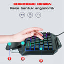 Professional 35 Keys RGB Backlit One Handed Gaming Keyboard USB Wired for Games