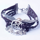 Hot Owl Angel Wings Infinity Hand Chain Braided Rope Punk Bracelet Se ^P Ew