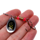 5pcs 2.2g 6cm Metal Fishing Lure Hook Spinner Spoon Lures Rotating Sequin Bait