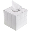 Pu Leather Tissue Box Holder, Square Napkin Holder Pumping Paper Case Dispe H4D7