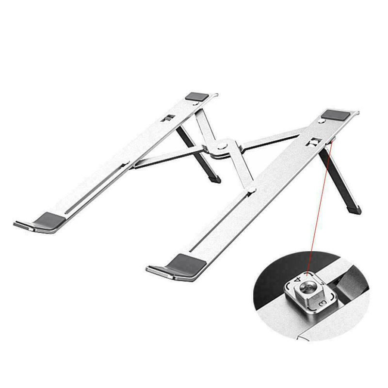 1* Portable Laptop Stand Aluminum Foldable Holder 4 Cooling Height Levels S5J8