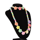 Best Princess Necklace Bracelet Set Jewelry Girls Rose Pattern Gift for Baby TO