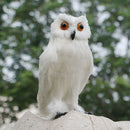 Lifelike Feather Owl Decoy Bird Repellent Scarecrow Halloween Decor White
