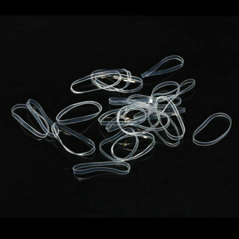 Fashion Ponytail Holder 200PCS Transparent Hair Tie Band Elastic Rubber Women